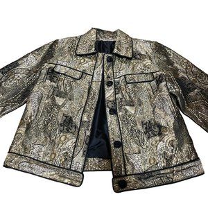 Womens Gold And Paisley Structured Jacket - image 1